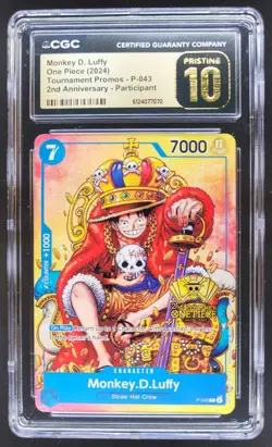 2024 ONE PIECE MONKEY D. LUFFY TOURNAMENT PROMO P-043 CGC 10 PRISTINE A PT - Image 1