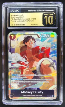 2025 ONE PIECE MONKEY D. LUFFY PROMO ALT ART P-075 CGC 10 PRISTINE B PT - Image 1