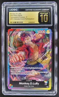 2025 ONE PIECE MONKEY D. LUFFY OP11 PROMO CGC 10 PRISTINE A PT - Image 1