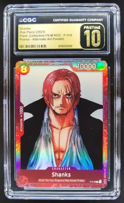 2023 ONE PIECE SHANKS FILM RED PROMO ALT ART P-016 CGC 10 PRISTINE B PT - Image 1