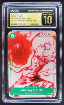 2024 ONE PIECE MONKEY D. LUFFY TOURNAMENT PROMO P-061 CGC 10 PRISTINE RC7 - Image 1