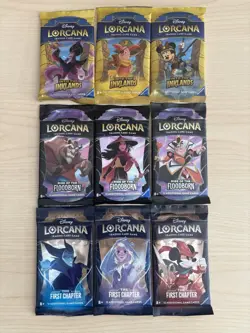 Disney Lorcana The First Chapter Rise Floodborn Into Inklands 9 Booster Packs ✨ - Image 1