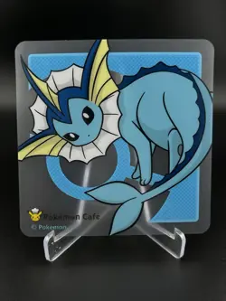Vaporeon Pokemon Cafe Center Exclusive Clear Art Card Plastic Coaster NM - Image 1