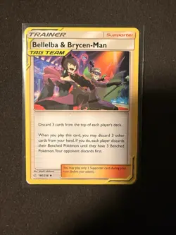 2019 Pokemon TCG Card - Trainer: Bellelba and Brycen-Man Tag Team (186/236) - Image 1