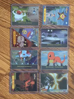 Topps Pokemon Card Lot Of 8 TV Animation Edition Great Condition Holo Foil Blue - Image 1
