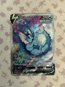Vaporeon v SWSH181 Pokemon TCG Sword & Shield Holo Black Star Promo Card - Image 1