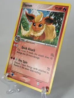 Pokemon TCG Flareon Holo Card 2/17 Pop Series 3 With Bleeding Holo And Swirl - Image 1