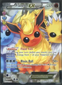 #1 Rare Pokemon TCG Holo Flareon Fan Card EX Mint Condition RC28/RC32 99p Start - Image 1