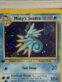 Misty's Seadra Holo Gym Heroes 1st Edition Card 9/132 PSA 6 Swirl! - Image 1