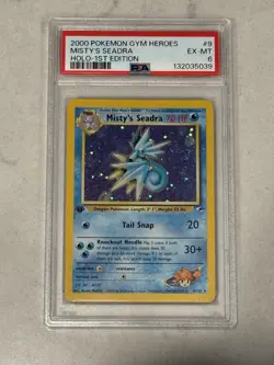 Misty's Seadra Holo Gym Heroes 1st Edition Card 9/132 PSA 6 Swirl! - Image 4