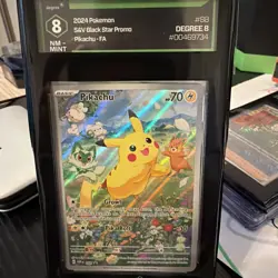 Pokemon TCG Scarlet & Violet Pikachu Holo Promo Card 88 Degree Grading Nm-Mint 8 - Image 1