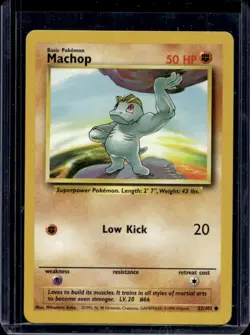1999 Pokemon Unlimited Machop Common #52/102 - Image 1