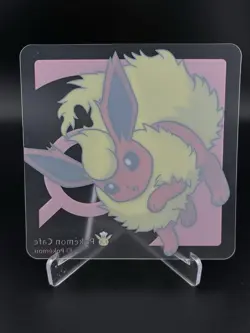 Flareon Pokemon Cafe Center Exclusive Clear Art Card Plastic Coaster NM - Image 2