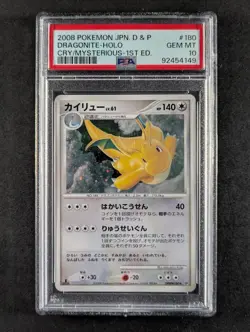 2008 Pokemon DRAGONITE #180 Cry From The Mysterious 1st Edition Holo Rare PSA 10 - Image 1