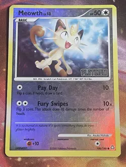 Pokemon TCG: 2008 Platinum Meowth Burger King Promo 106/146 - Image 1
