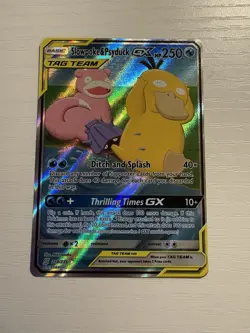Pokemon TCG Slowpoke & Psyduck GX Tag Team Alt Art Unified Minds 218/236 - Image 1