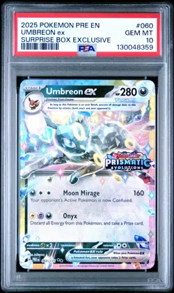 2025 POKEMON PRE EN-PRISMATIC EVOLUTIONS #060 UMBREON EX PSA 10 - Image 1