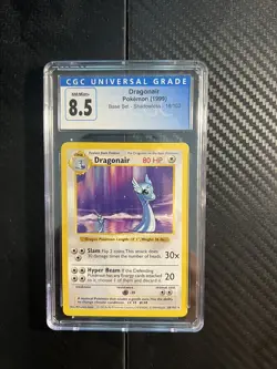 Pokemon TCG Dragonair Base Set Shadowless Rare CGC 8.5 Would Regrade As 9! - Image 1