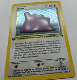 DITTO 1999 Pokemon 1st Edition Holo Fossil 3/62 NM - Image 4