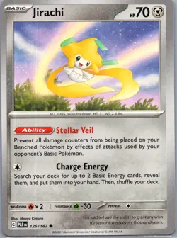 Jirachi 126/182 C Paradox Rift Pokemon Near Mint - Image 1