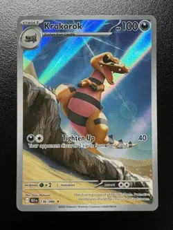 Pokemon TCG - Krokorok - Black Bolt 136/086 Illustration Rare Full Art Holo - Image 1