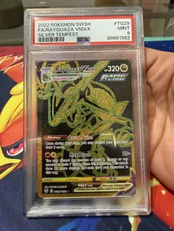 2022 POKEMON SWORD & SHIELD SILVER TEMPEST #TG29 FULL ART/RAYQUAZA VMAX PSA 9 - Image 1