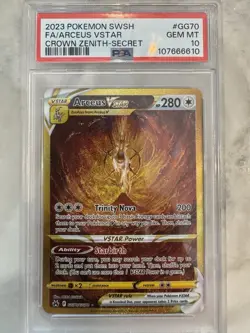 Pokemon Arceus VSTAR GG70/GG70 Crown Zenith Secret Rare Full Art Holo PSA 10 - Image 1