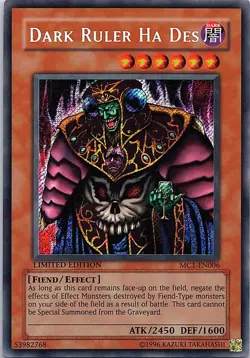 Dark Ruler Ha Des Limited Secret Rare Master Collection Volume 1 MC1-EN006 LP - Image 1