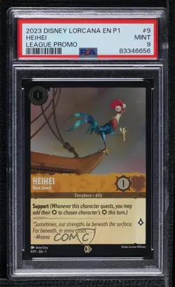 2022-Current Disney Lorcana Promos Heihei - Boat Snack #9/P1 PSA 9 MINT - Image 1