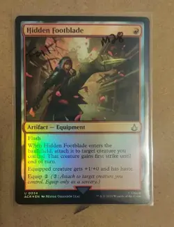 MTG Hidden Footblade FOIL Assassin’s Creed (ACR) 0034 - Image 1