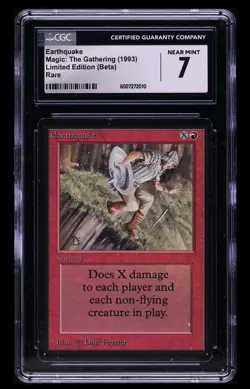 MTG Beta Earthquake CGC 7 Near Mint. Vintage Graded Magic The Gathering - Image 1