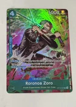 One Piece OP15 Roronoa Zoro OP13-037 TR Foil - (Treasure Rare) English - Image 1