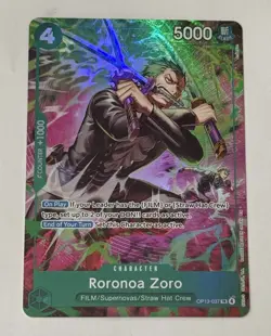 One Piece OP15 Roronoa Zoro OP13-037 TR Foil - (Treasure Rare) English - Image 3