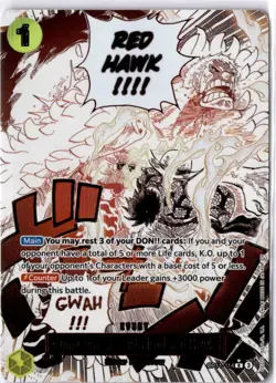Gum-Gum Fire-Fist Pistol Red Hawk (Alt Art) OP11-114 English - One Piece - NM - Image 1