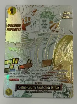 One Piece CCG OP15-116 Gum-Gum Golden Rifle Manga Alt Art - Image 1