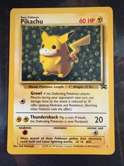 Pokemon Pikachu Black Star Promo Card #1 Ivy Pikachu MP Vintage Pokemon (WEAR) - Image 1