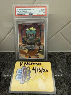 Pokemon TCG Marshadow Mega Evolution Illustration Rare Card 146/132 PSA 10 - Image 1
