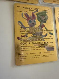 Gold Foil Pokemon Card Lot Pikachu Charizard GX EX V VMAX Zacian Meowth (7) - Image 4