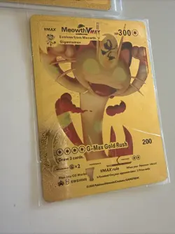 Gold Foil Pokemon Card Lot Pikachu Charizard GX EX V VMAX Zacian Meowth (7) - Image 5