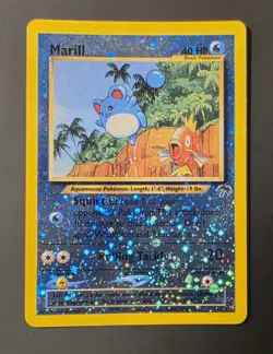 Pokemon TCG Marill Southern Islands Promo Reverse Holo Card LP W/ Swirl - Image 1