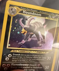 Pokemon TCG Houndoom 4/75 Neo Discovery Holo Rare 70 HP Stage 1 Card English - Image 3