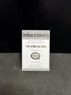 Pokemon | Certificate of Authenticity ONLY | Gold-Plated Trading Card Pikachu - Image 3