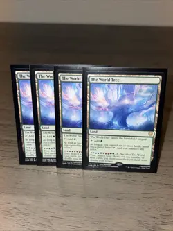 Mtg 4x The World Tree NM Kaldheim Magic Land Card Rare - Image 1