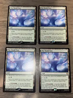 Mtg 4x The World Tree NM Kaldheim Magic Land Card Rare - Image 2