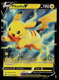 Pokemon Card Sword & Shield Promo Pikachu V SWSH063 Promo Holo - Image 1