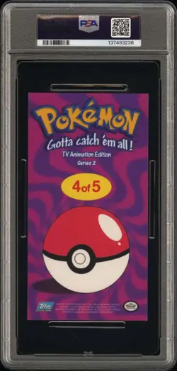 2000 TOPPS POKEMON TV ANIMATION SERIES 2 OVERSIZED TIN TOPPER #4 PIKACHU PSA 6 - Image 2