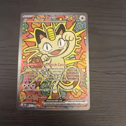 Pokemon Meowth GX Full Art Holo Rare Card 121/088 Basic Stage 170 HP - Image 1