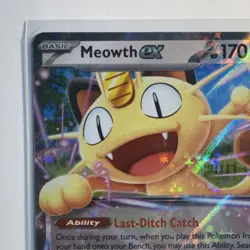 Meowth EX Double Rare POR 062/088 Full Art Holo Basic 170 HP Pokemon TCG - Image 2