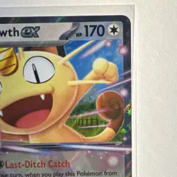 Meowth EX Double Rare POR 062/088 Full Art Holo Basic 170 HP Pokemon TCG - Image 3