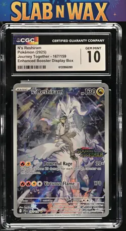 Pokemon tcg 2025 Journey Together N's Reshiram Stamped #167/159 CGC 10 - Image 1